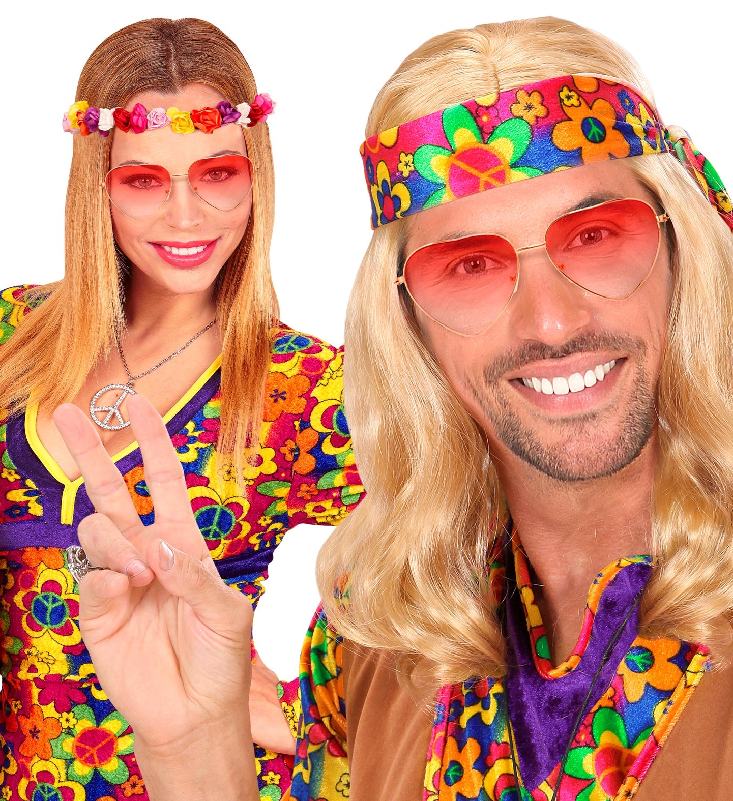 Red Heart Shaped Glasses for hippie costume