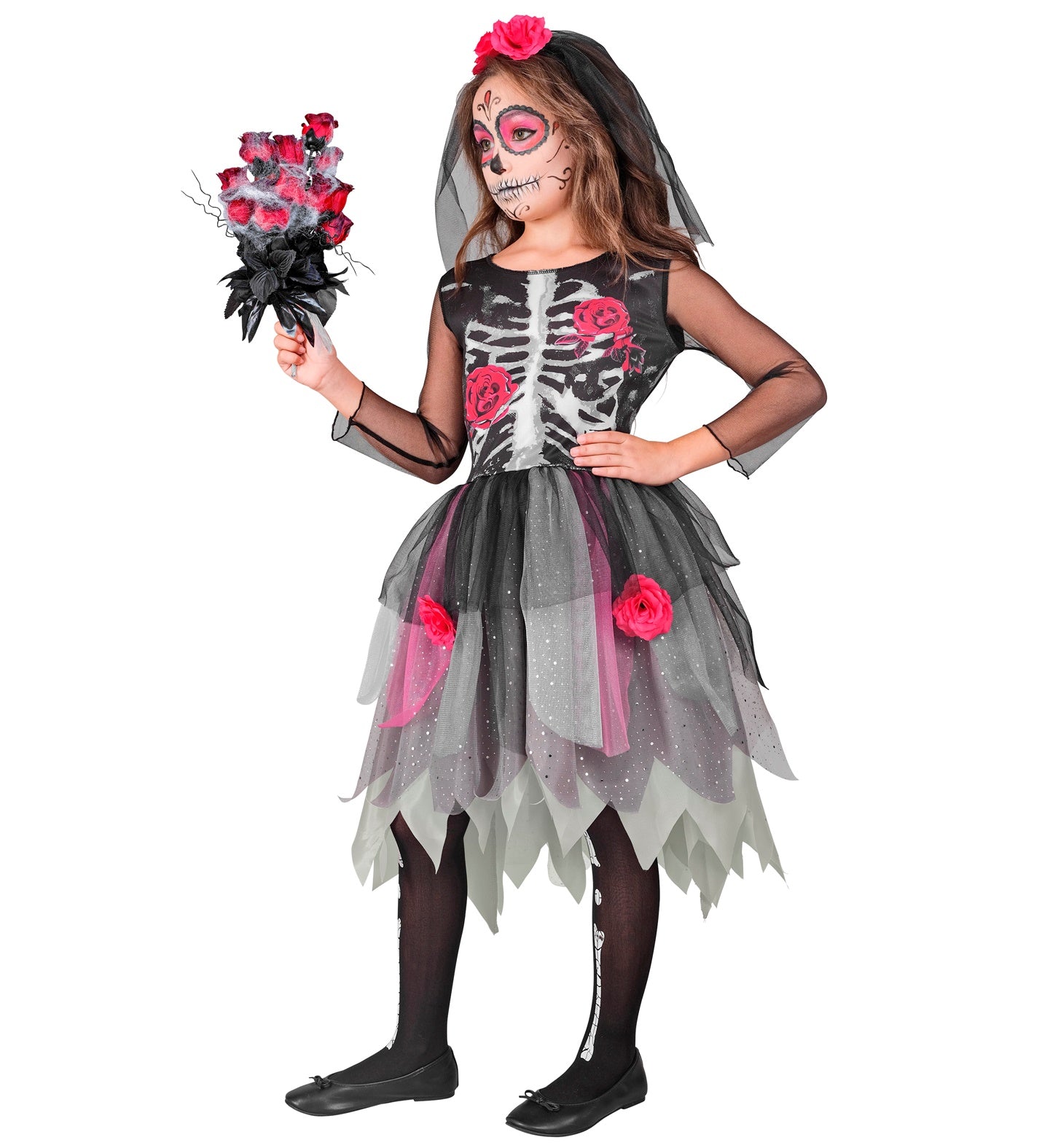 Roses Skeleton Costume Girls