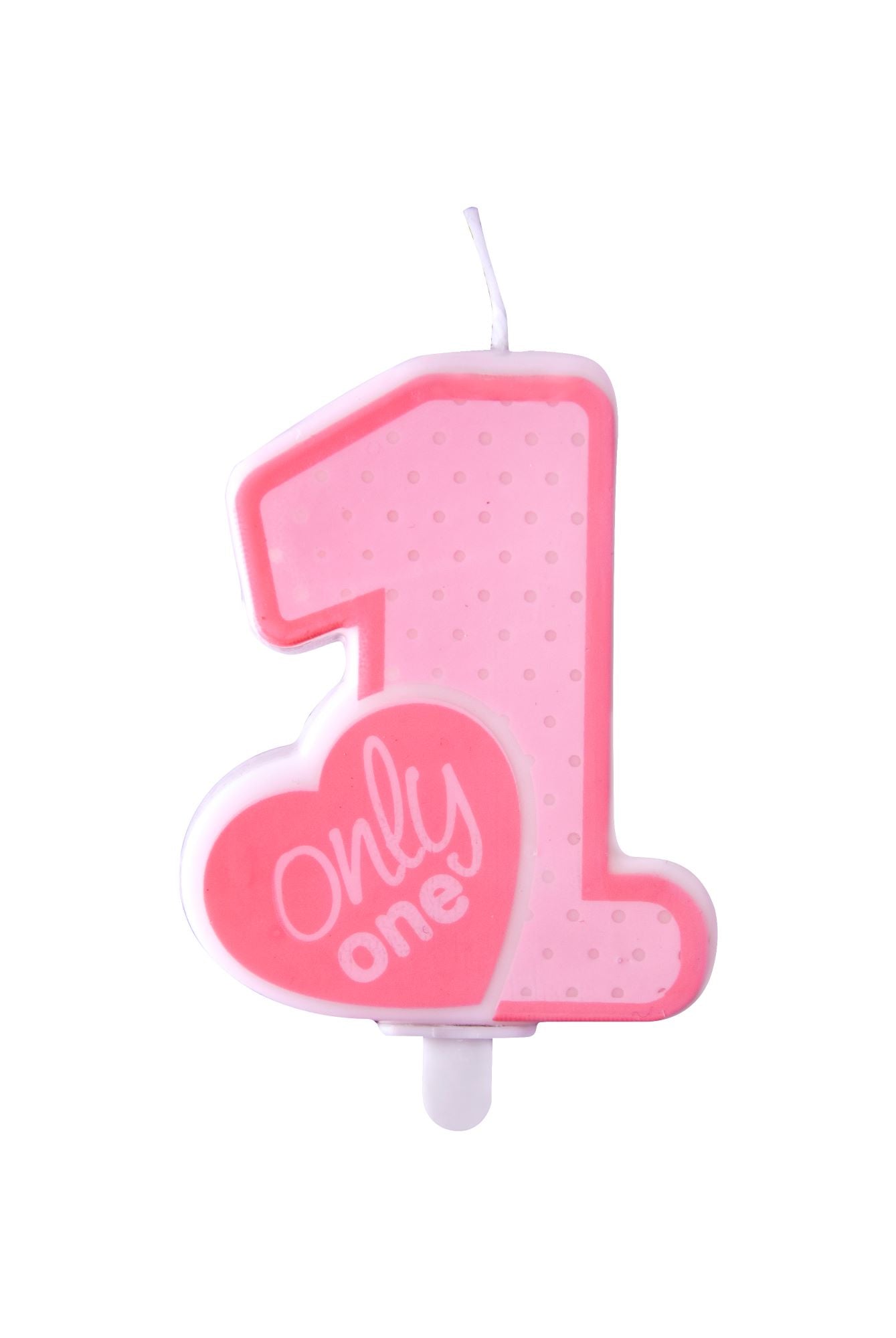 Pink Only 1 1st Birthday Candle