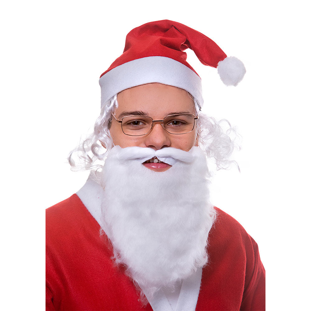 Santa Hat With Hair, Beard and Glasses
