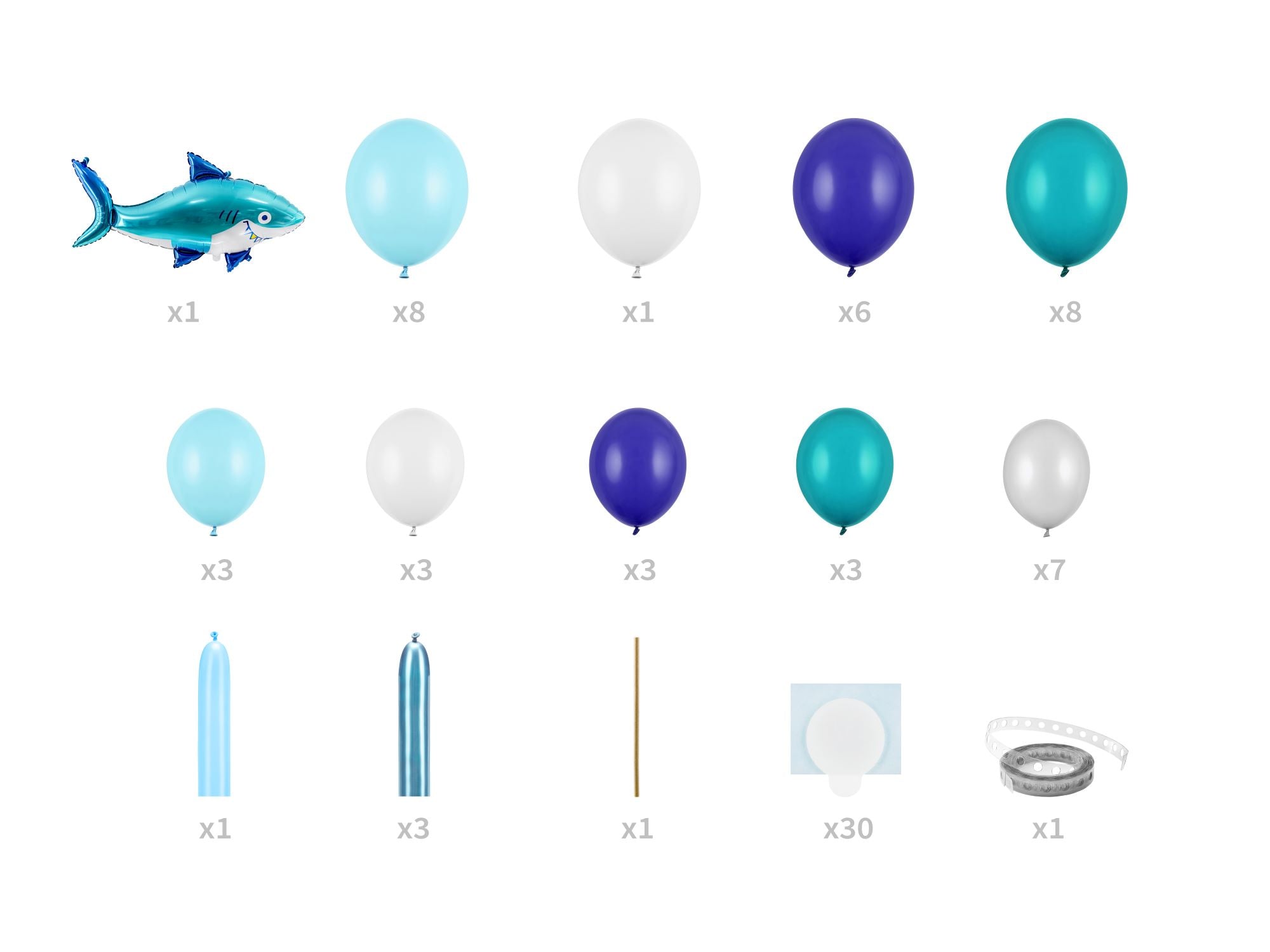 Shark Balloon Arch Garland set