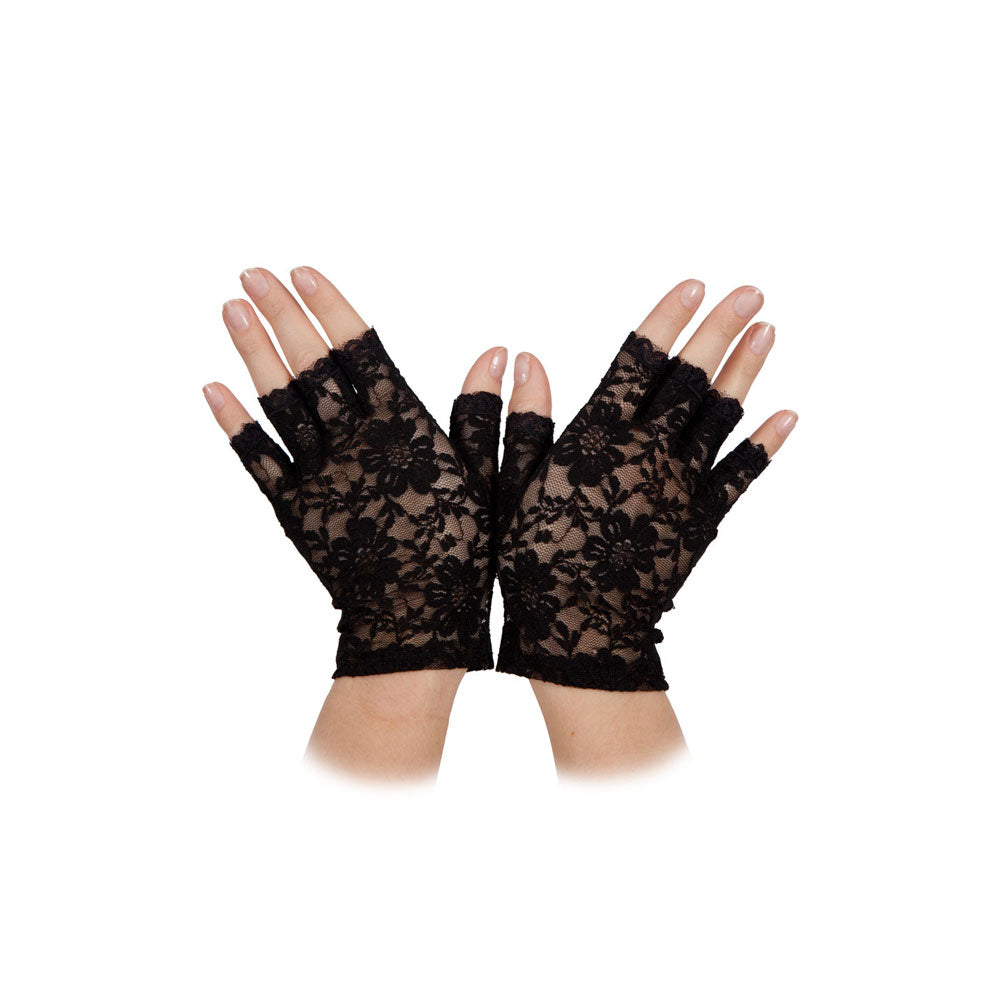 Short Black Lace Gloves