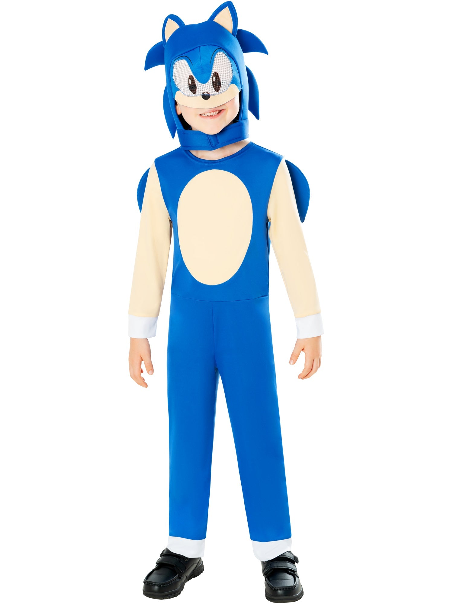 A happy child posing in a Sonic The Hedgehog outfit, ready to race for World Book Day.