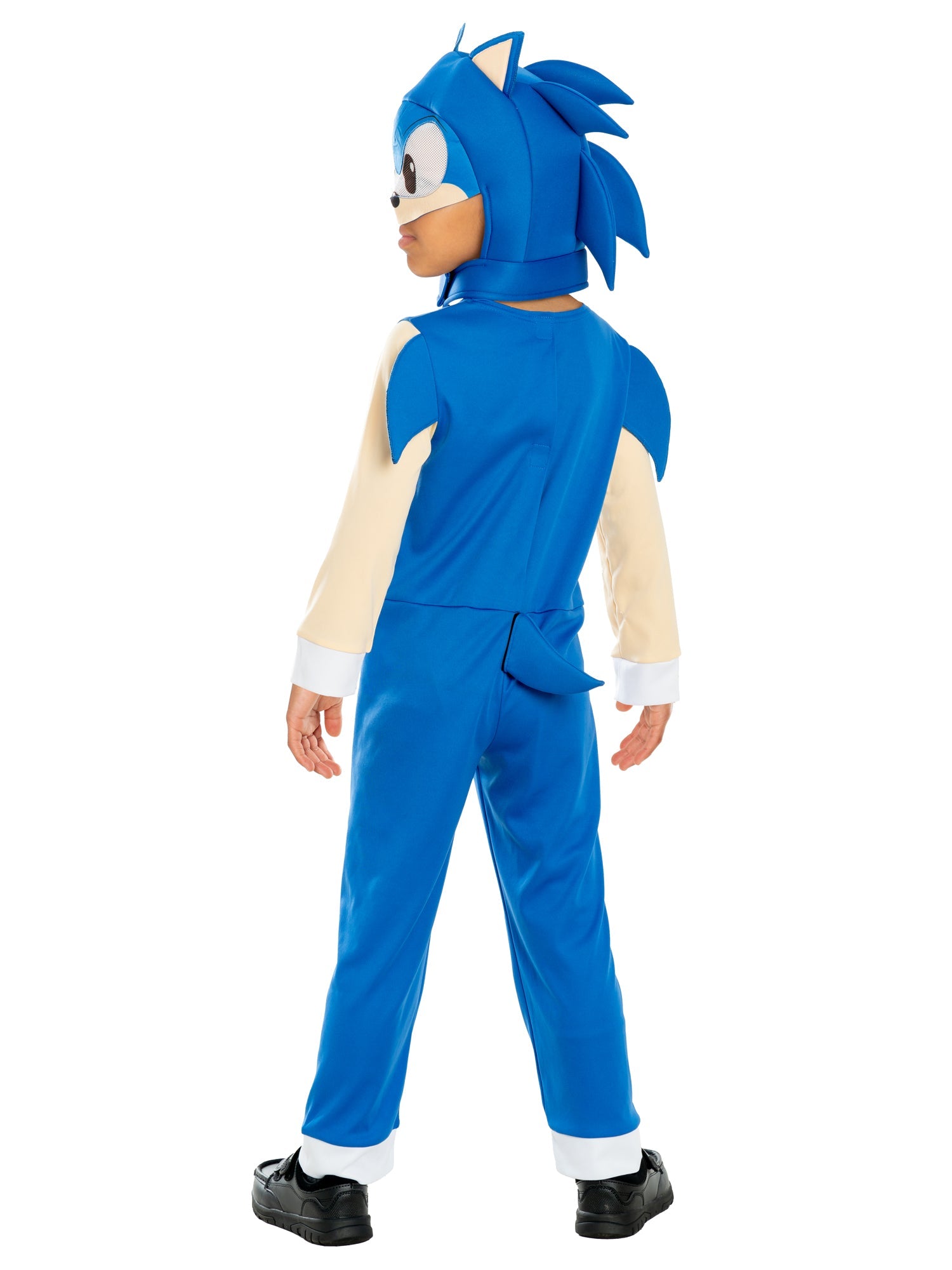 The back of the Sonic The Hedgehog child costume showing the blue quills and back tail detail.