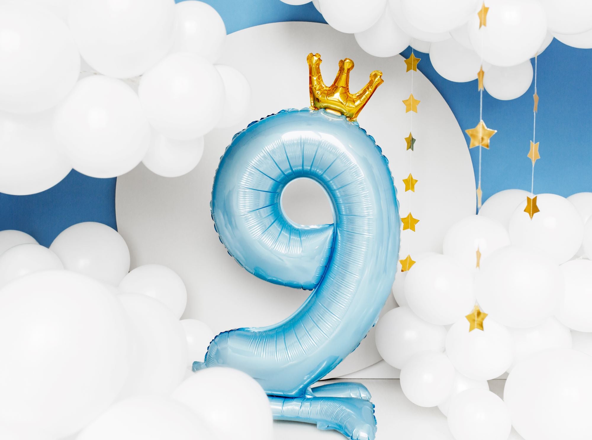 Standing Number 9 Balloon Blue
