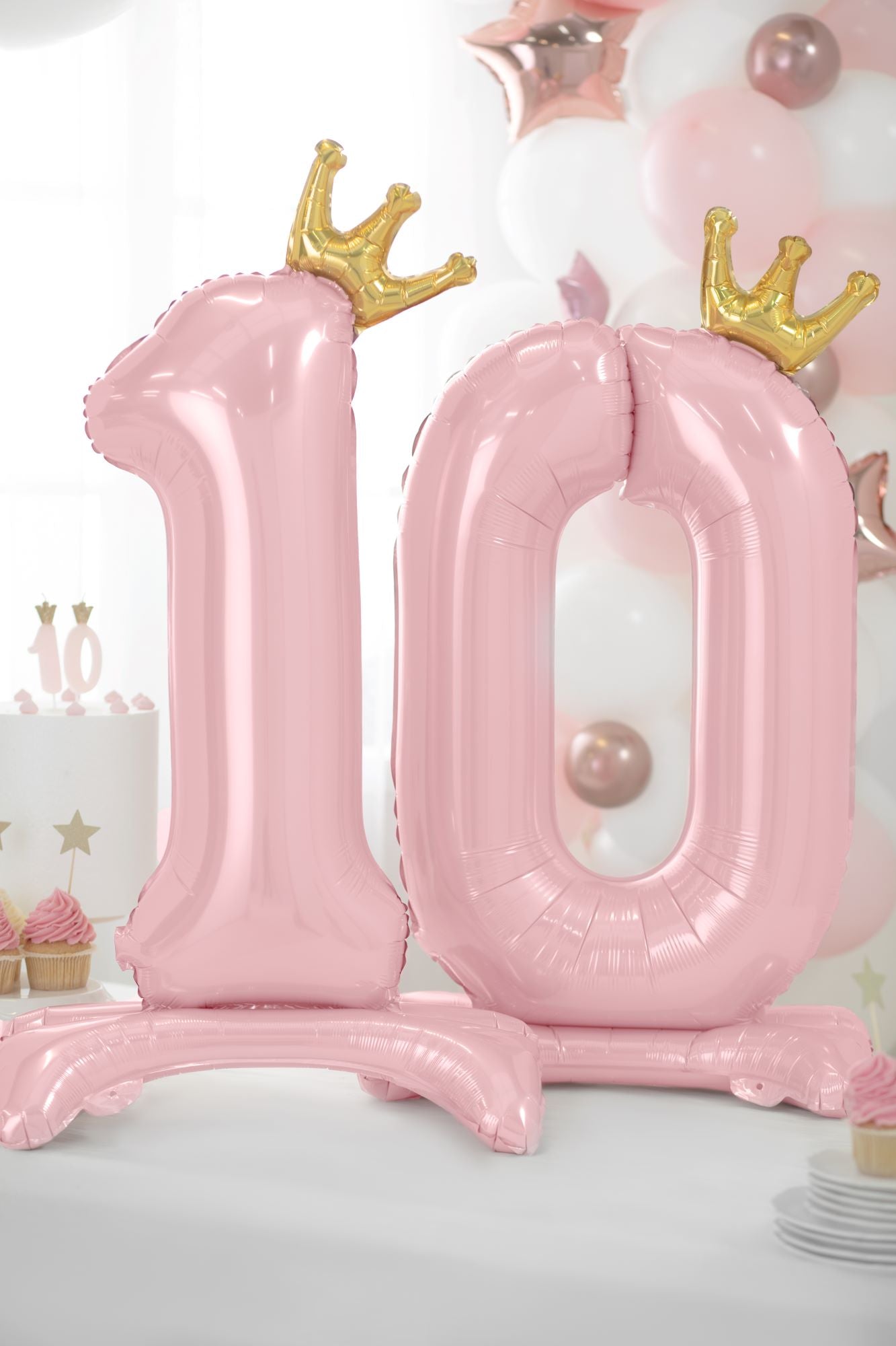 Standing Number zero Balloon Pink