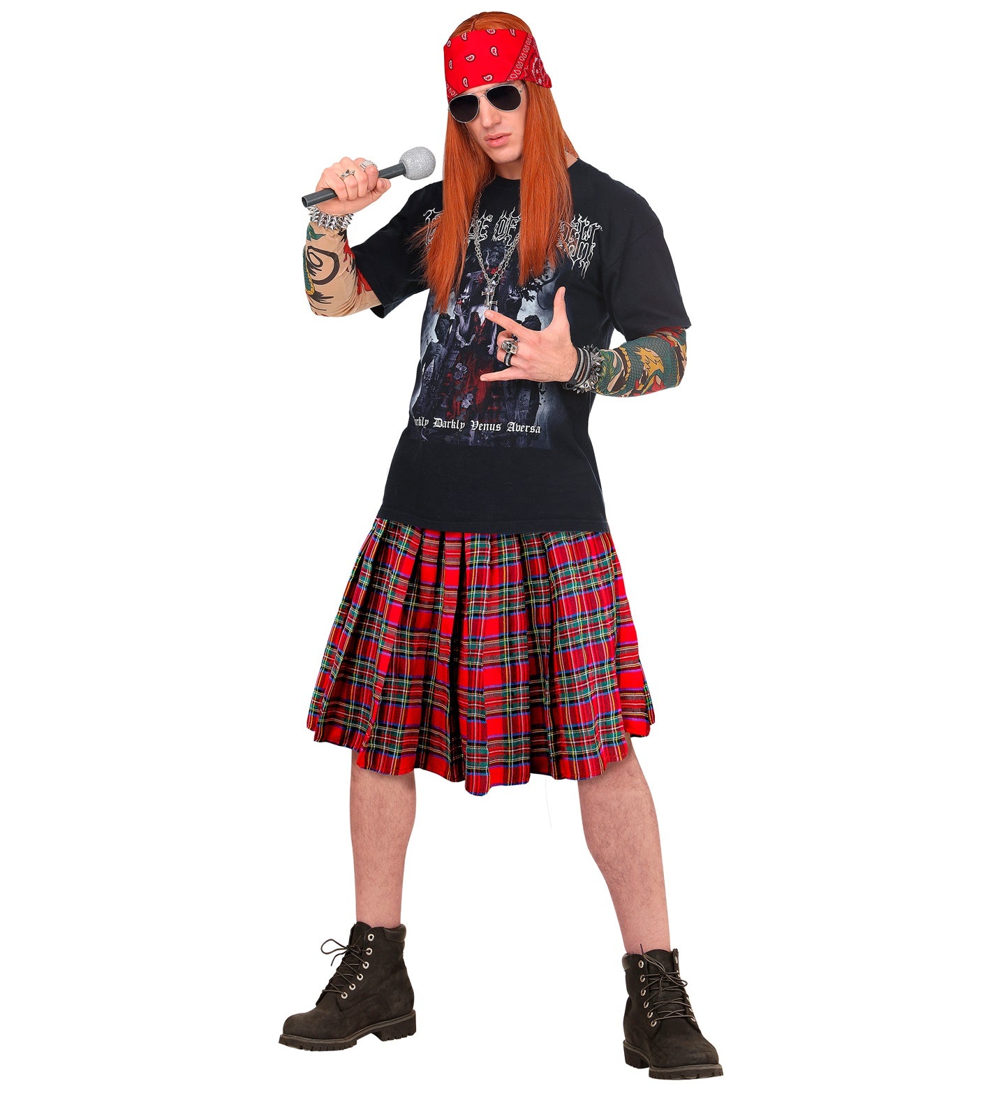 Axl rose Tartan Skirt Red