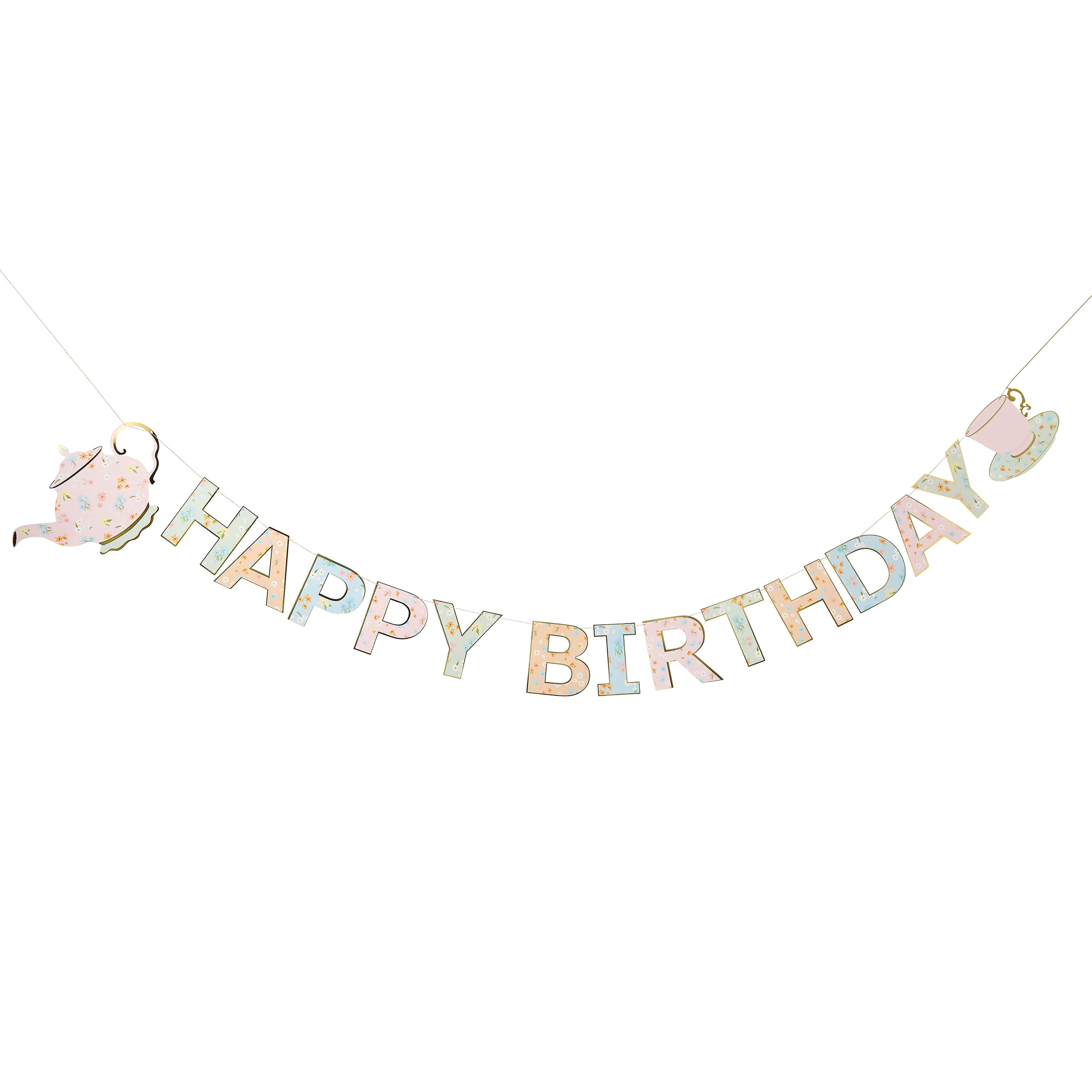Tea Party 'Happy Birthday' Banner 2.5m
