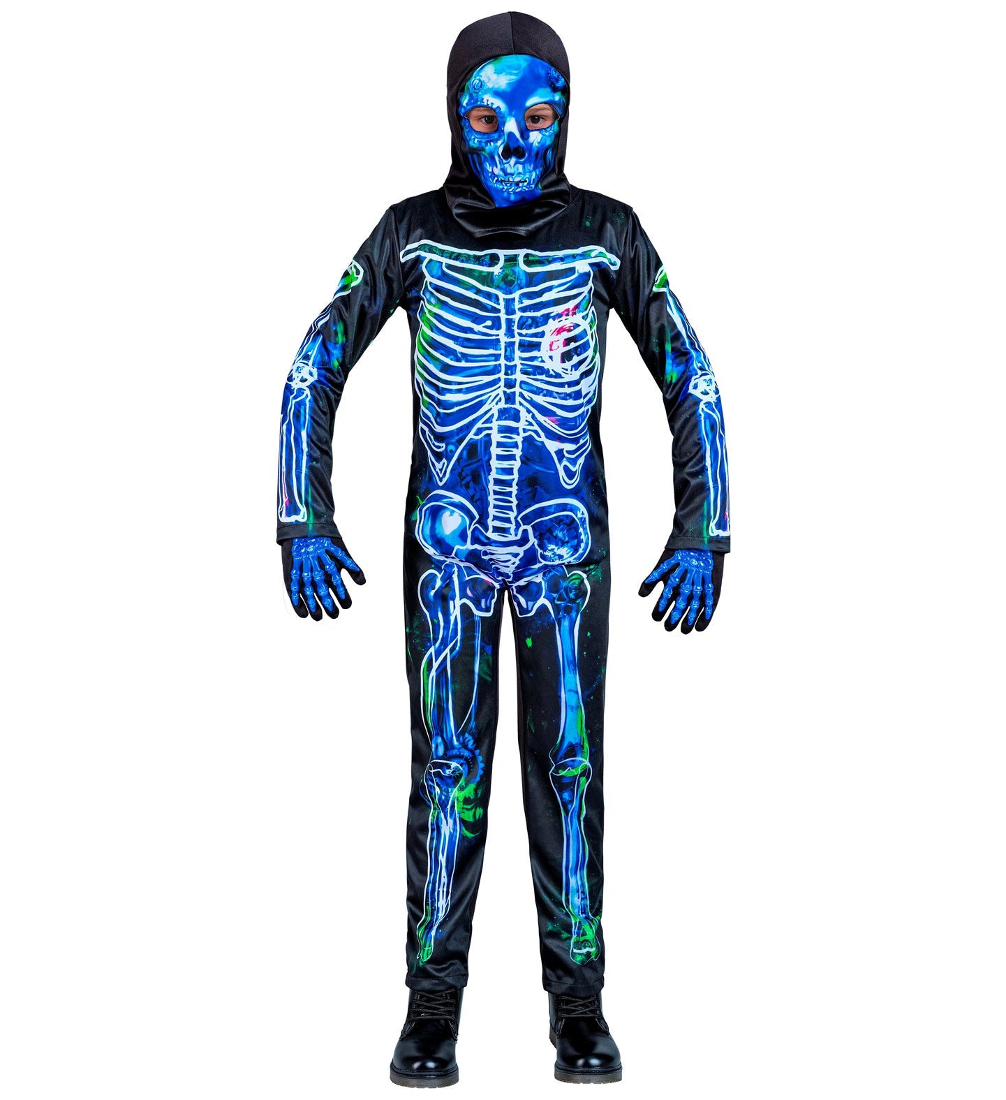 Children's Toxic Skeleton Costume Blue