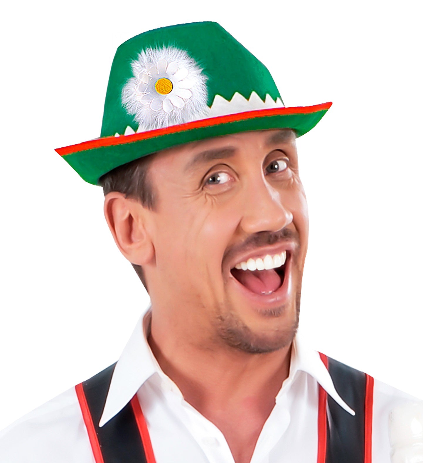 Tyrolean Oktoberfest Hat with Edelweiss and Feathers