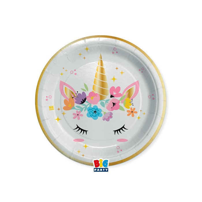 Unicorn Party Paper Plates 18 cm