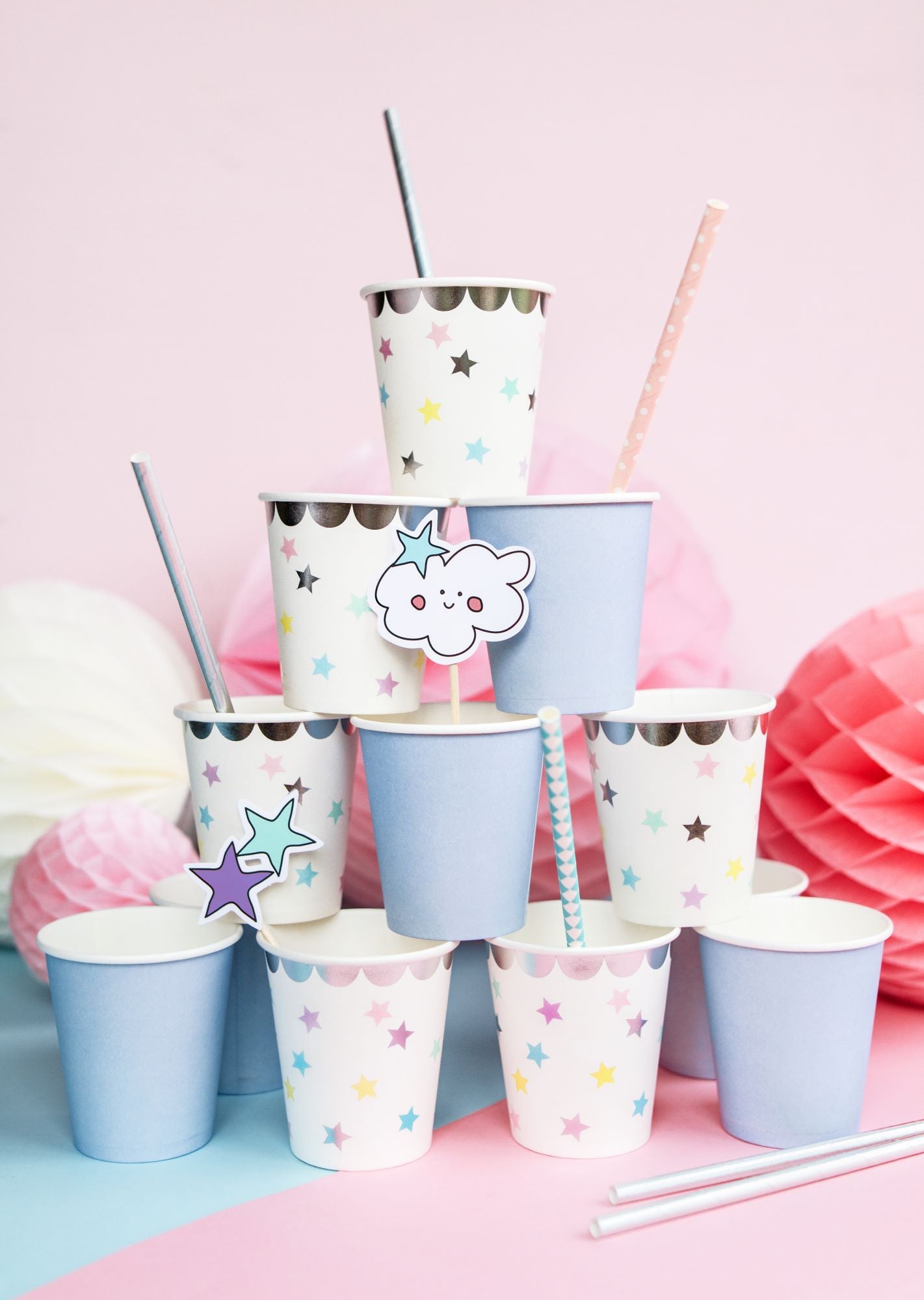 Unicorn Stars Cups party decoration