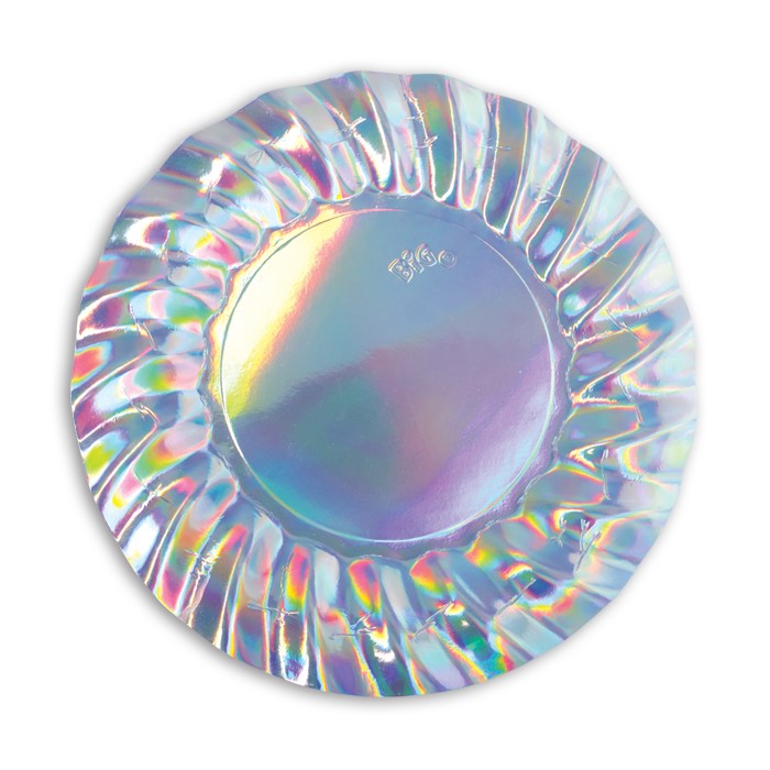 Wavy Iridescent Plates Pack of 8