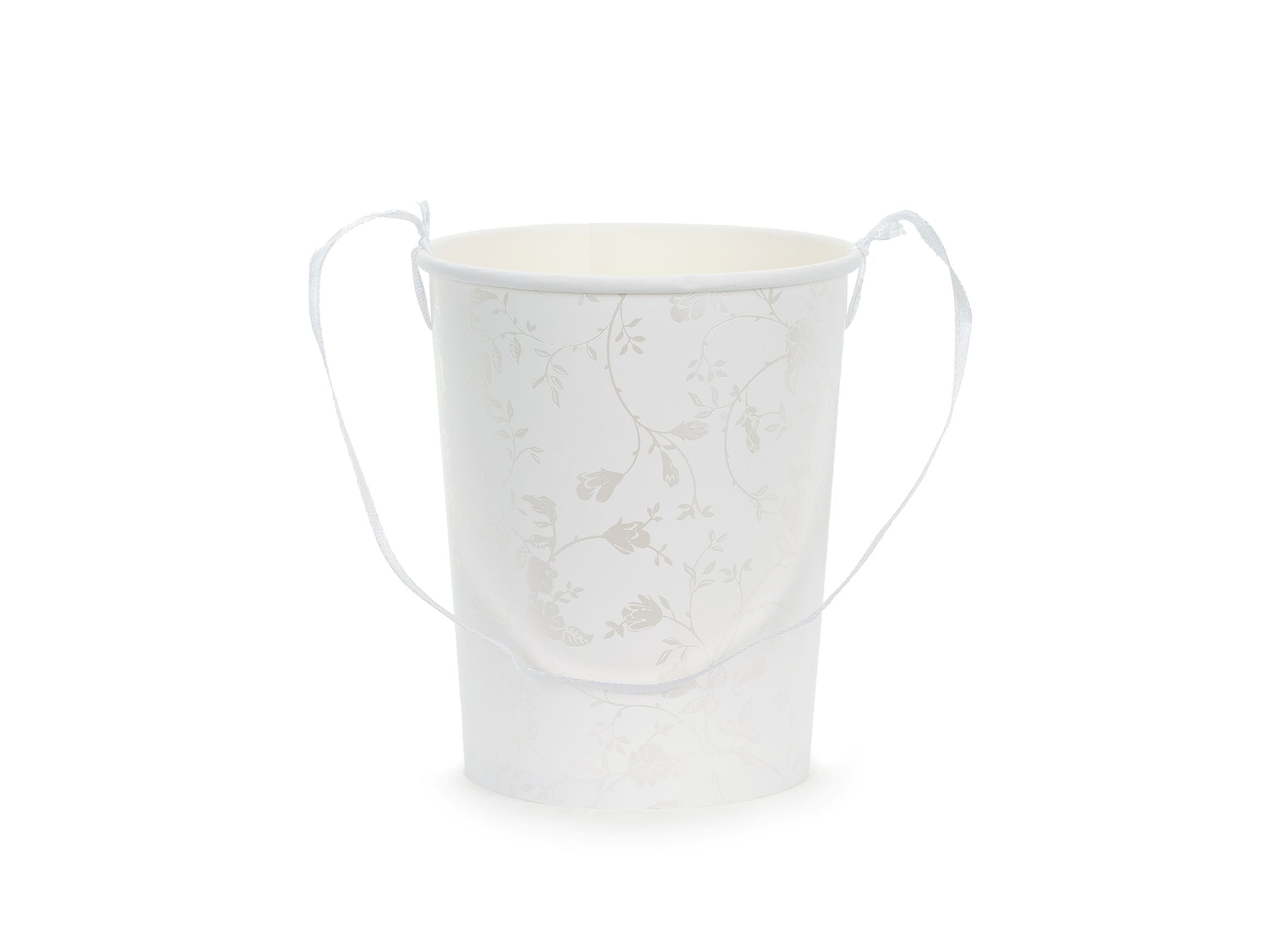 White Flower Girl Bucket