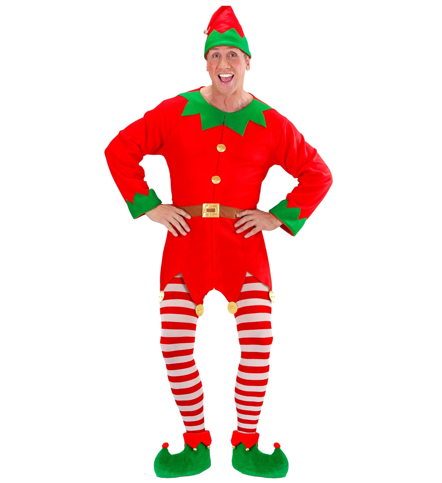 White and Red Striped Candy Cane Tights for men