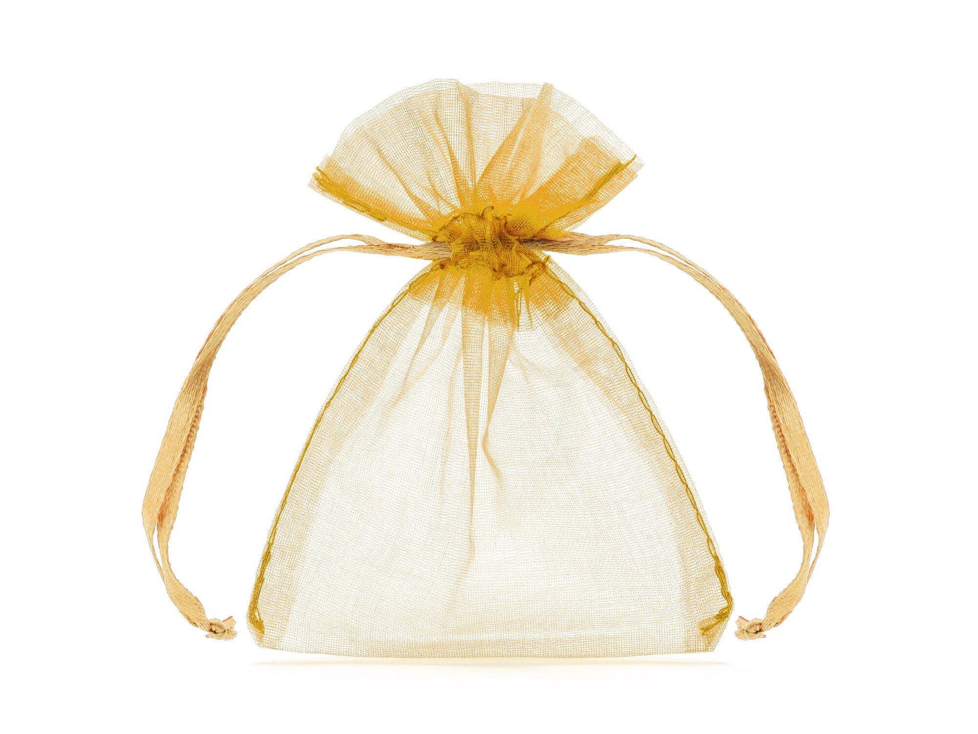 10 Gold Organza Bags 7.5 X10cm