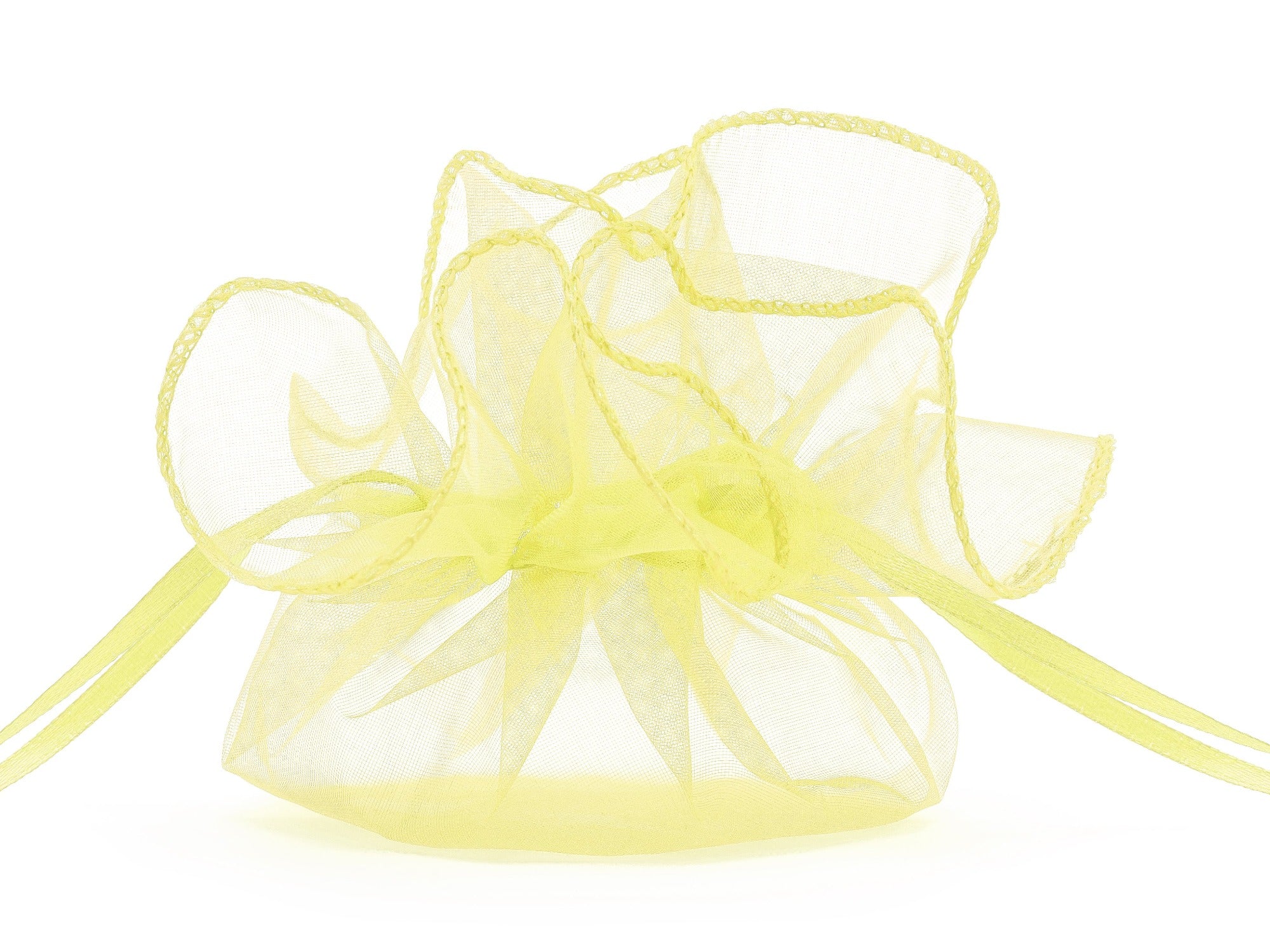 10 Light Yellow Organza Bags Large 25cm