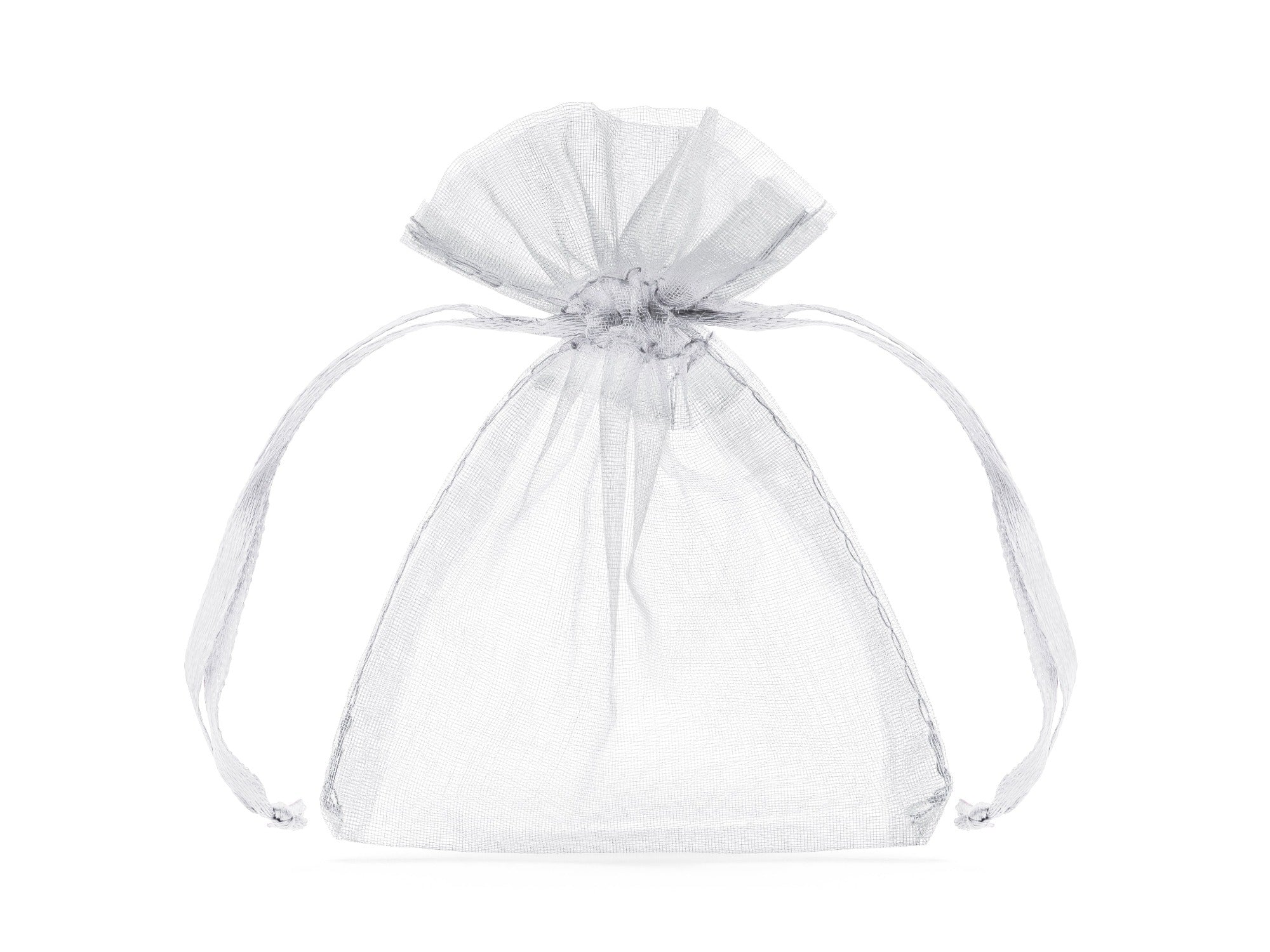 10 Silver Organza Bags 7.5 X10cm