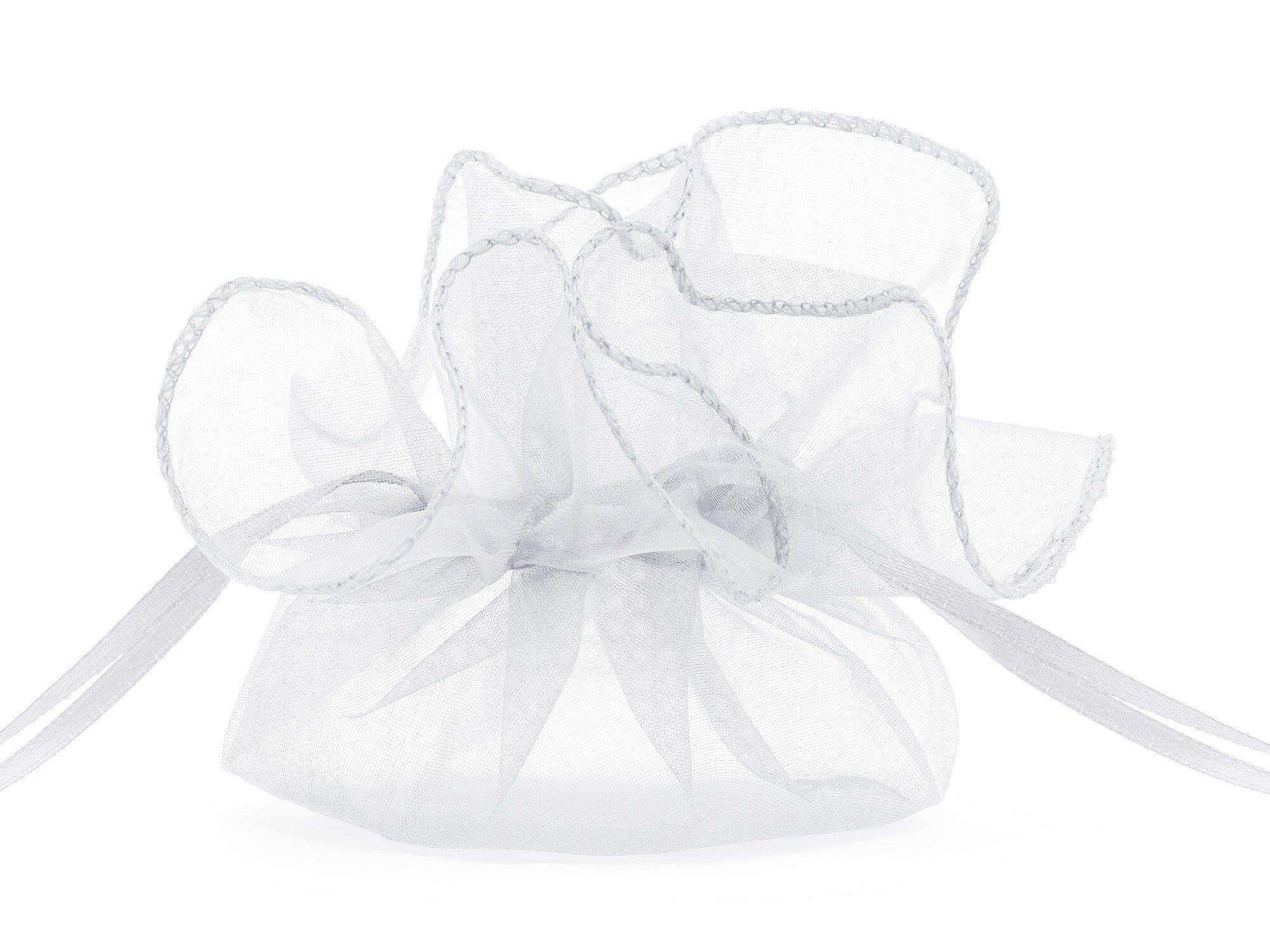 10 White Organza Bags Large 25cm