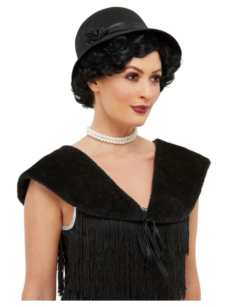 1920's Cloche Hat and Black fur Stole