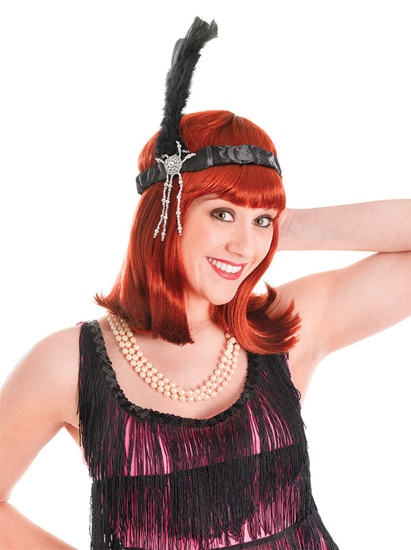 Black 1920's Flapper Charleston Headband 