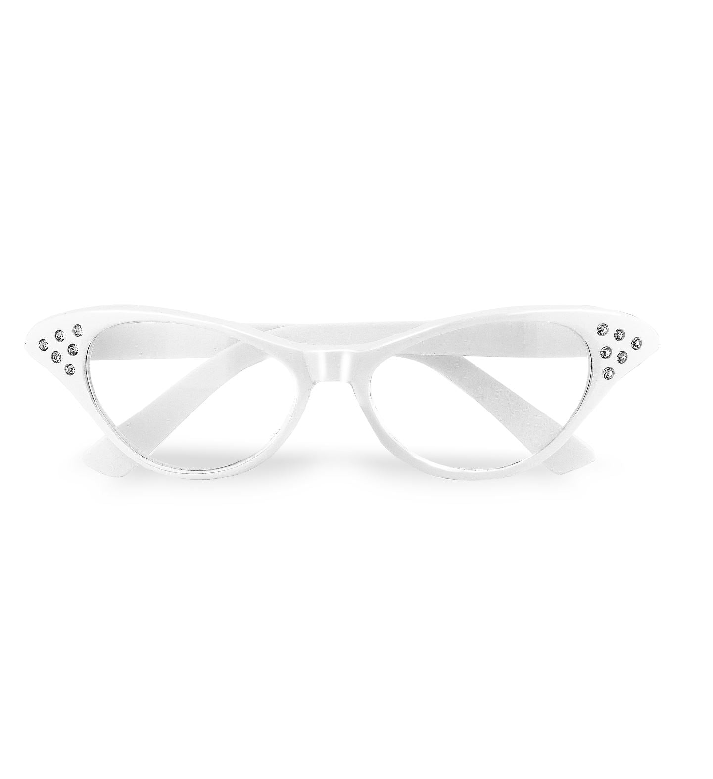 1950s Glasses White Costume Accessory