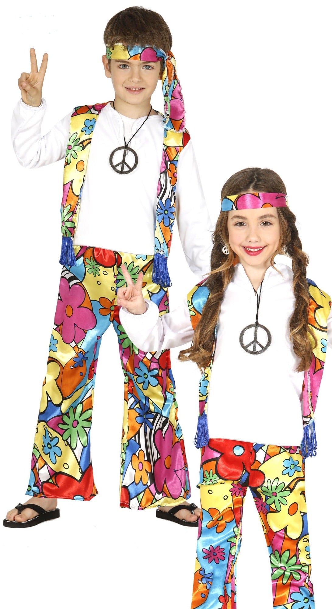 1960s Hippie Kids Fancy Dress Costume