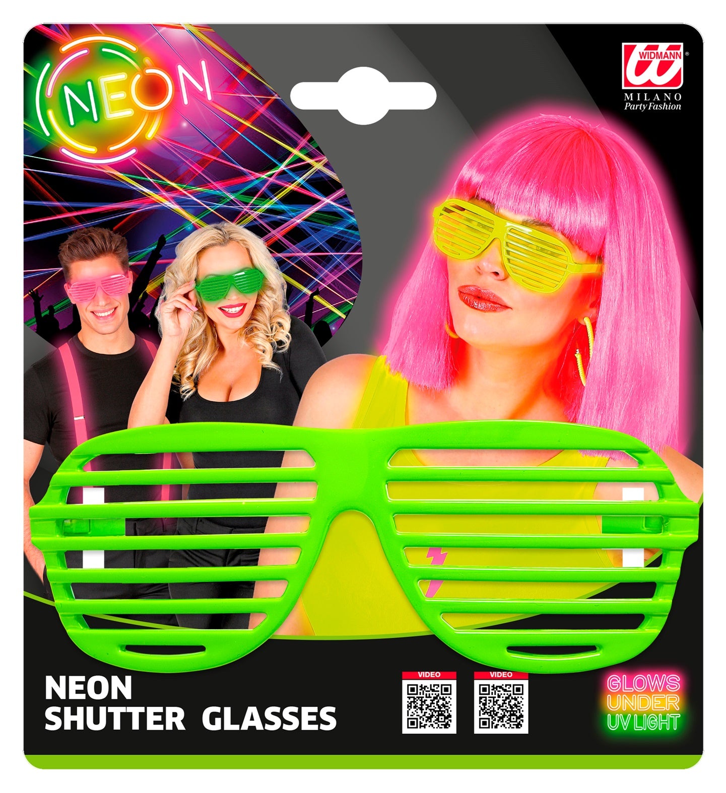 1980's Neon Green Shutter Glasses