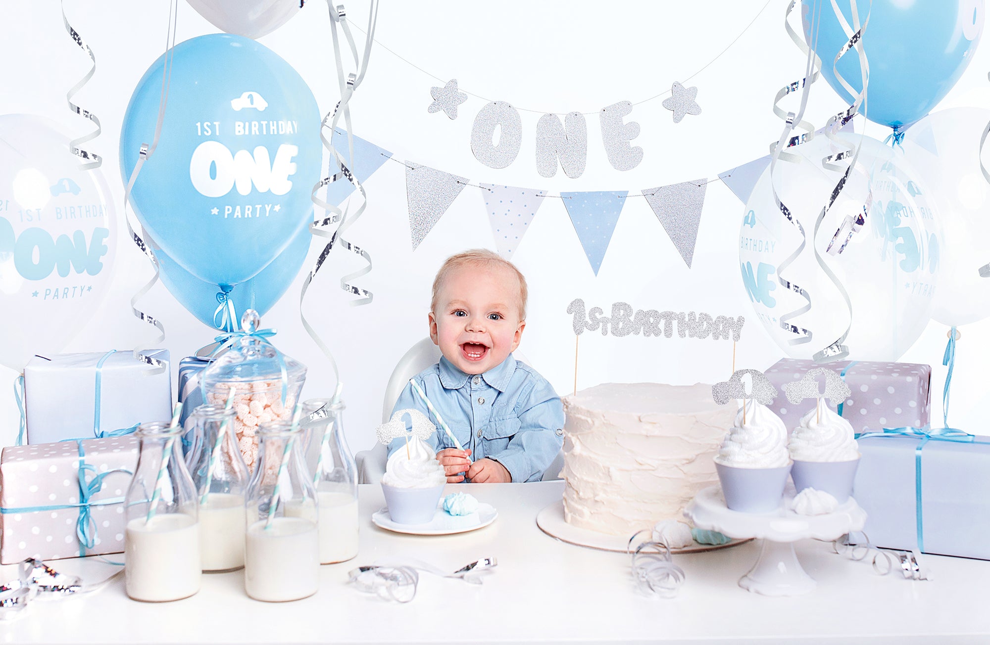 1st Birthday Party Decoration Box Blue