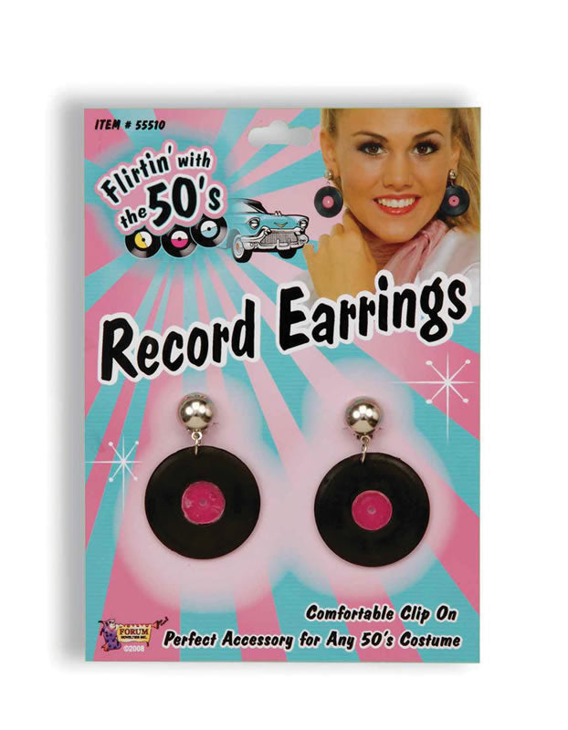 1950's Record fancy dress earrings
