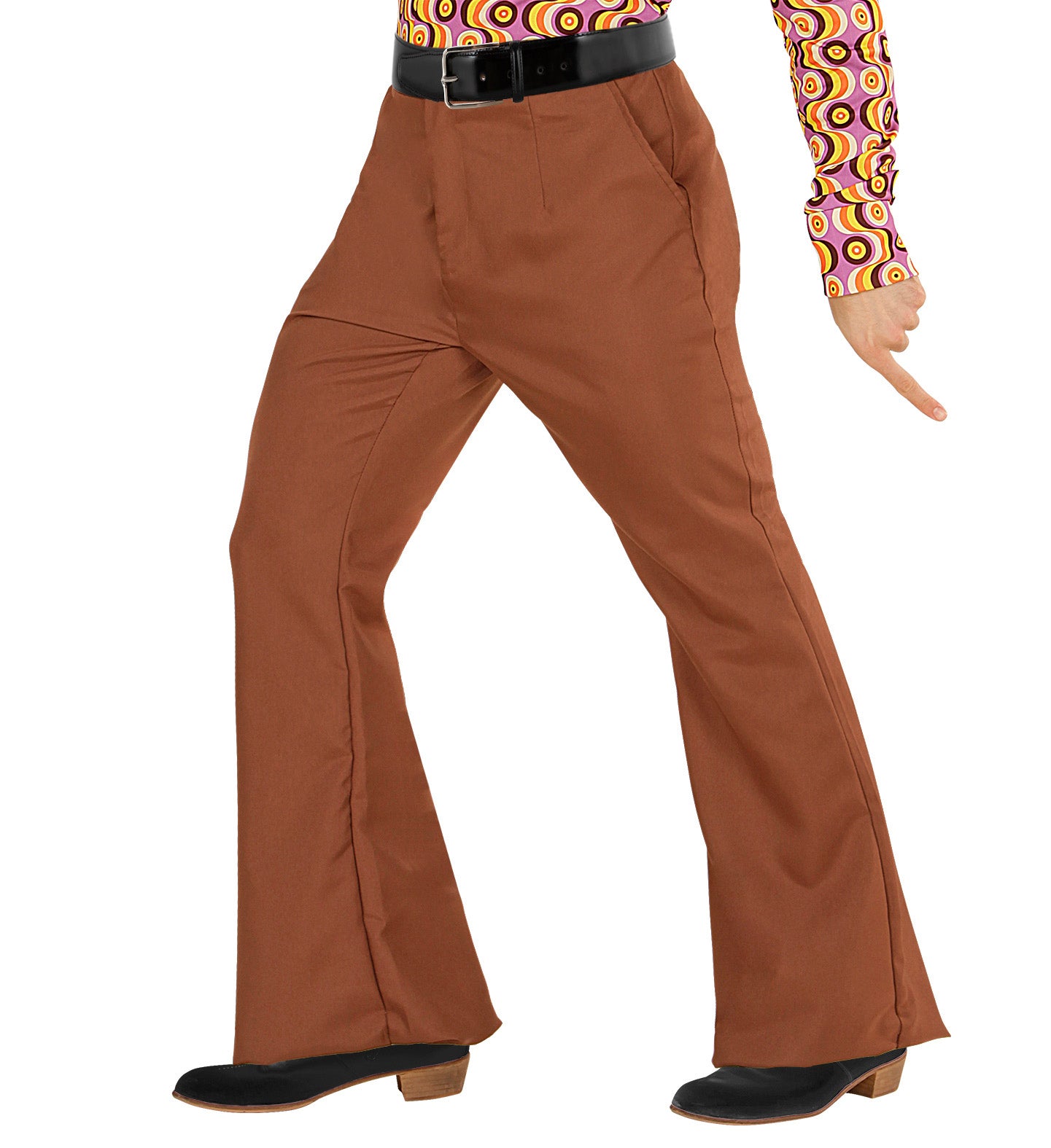 70's Groovy Disco Flares Trousers Brown