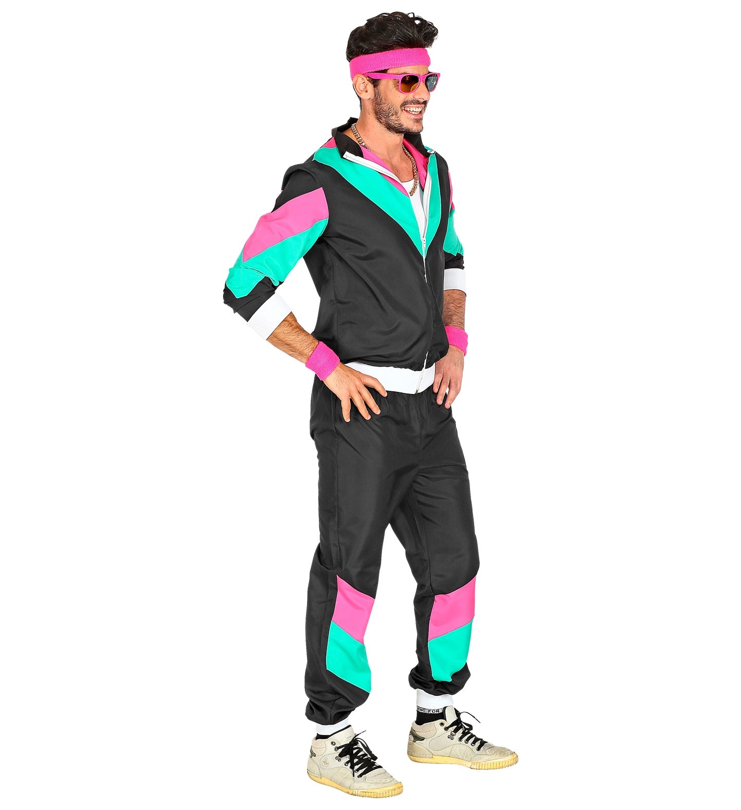 80's Black Shell Suit Costume for men