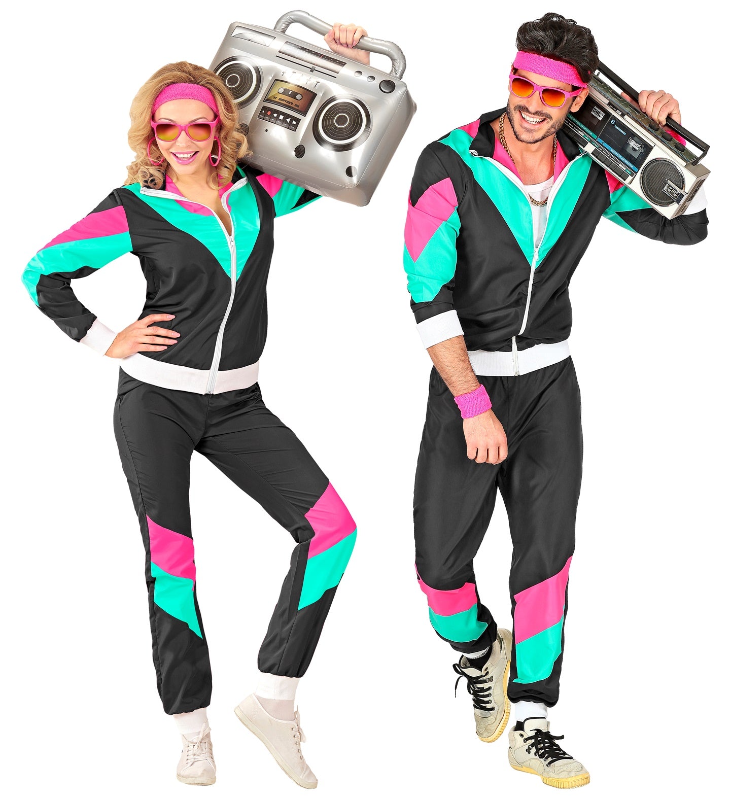 80's Black Shell Suit Costume unisex