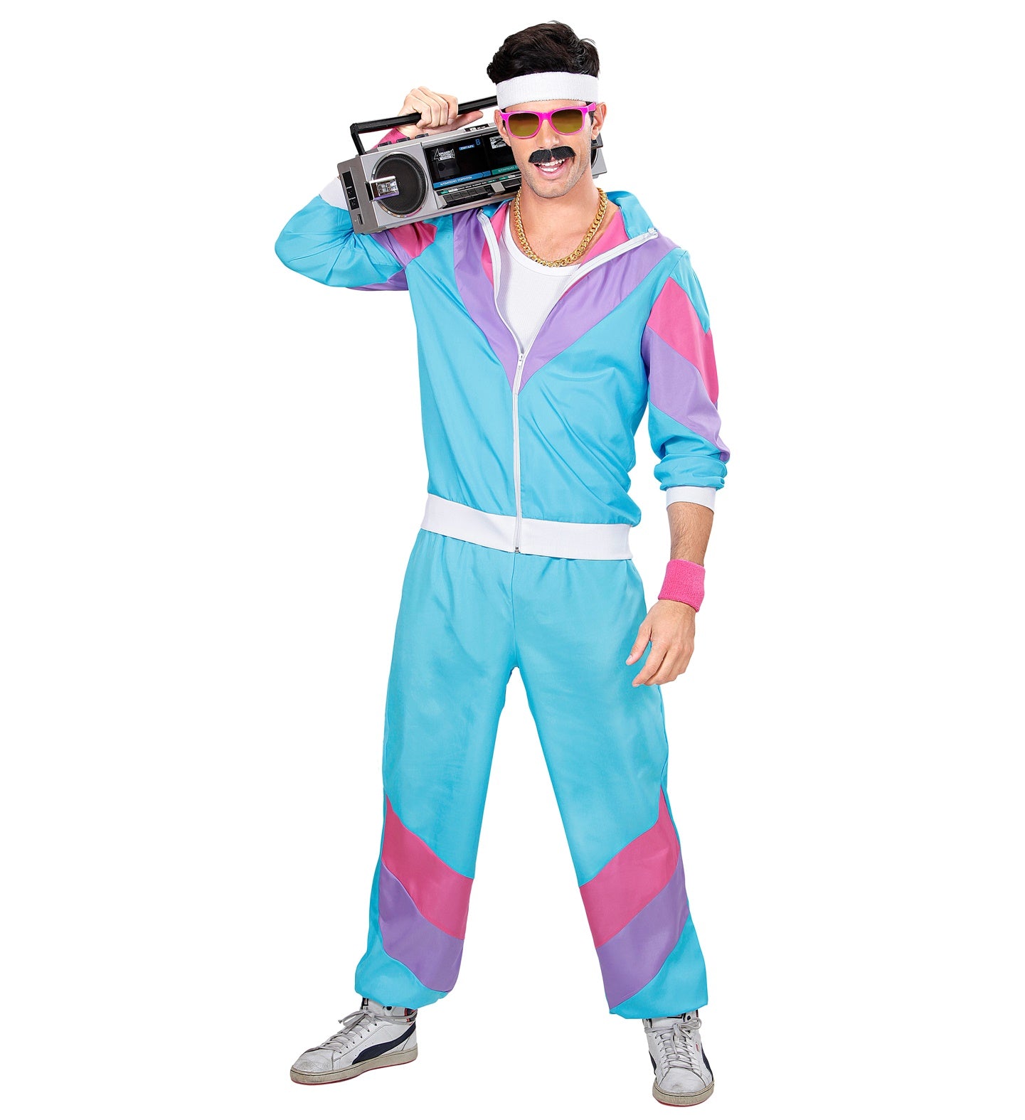 80's Blue Shell Suit Costume Men's