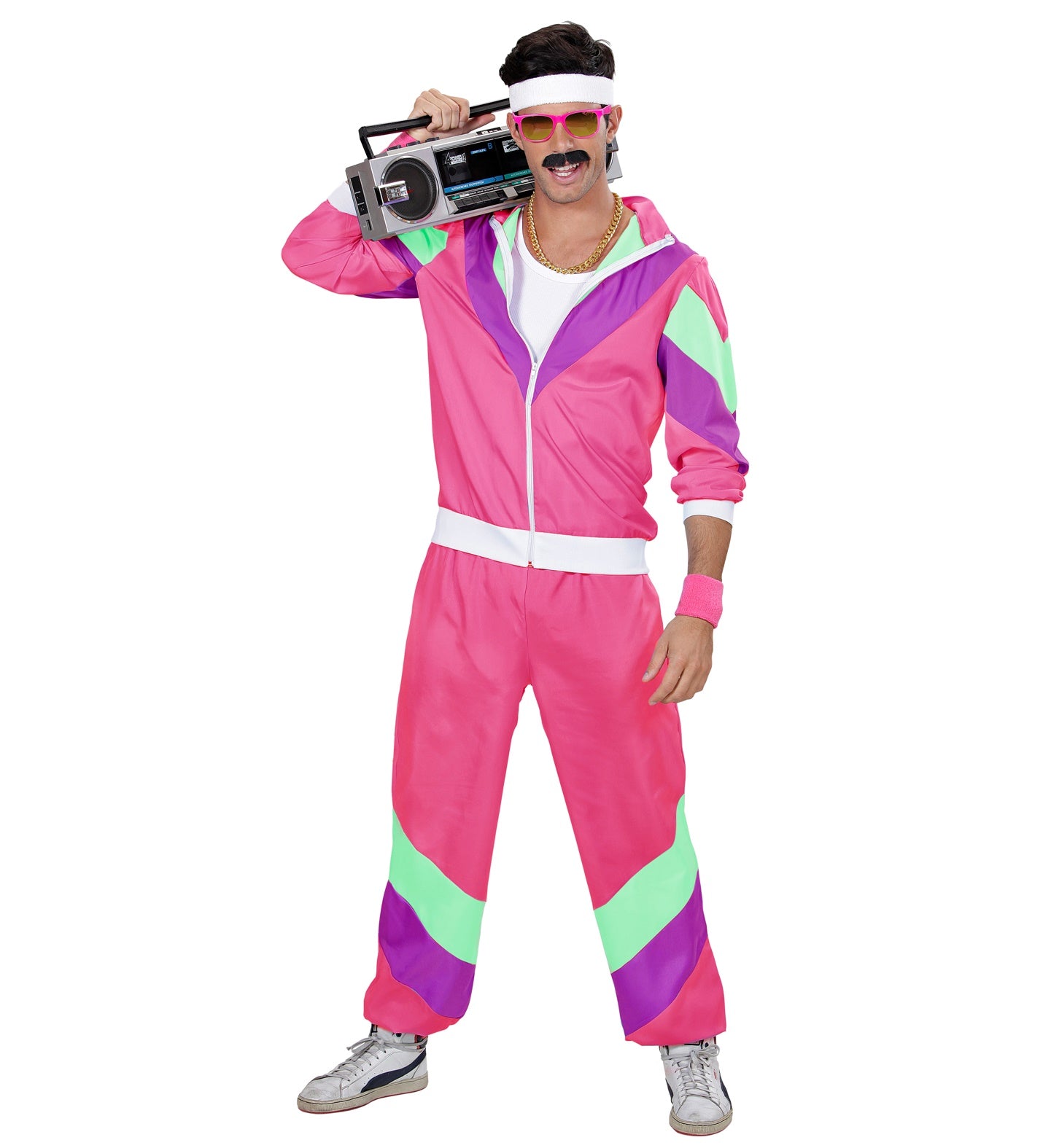 80's Pink Shell Suit Costume Men's