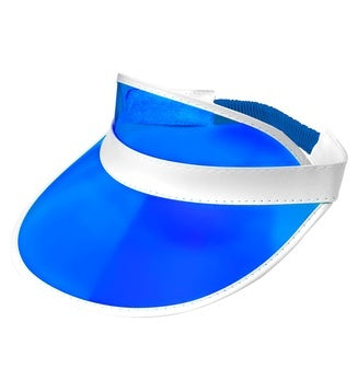 80's Sun Visor Hat Blue