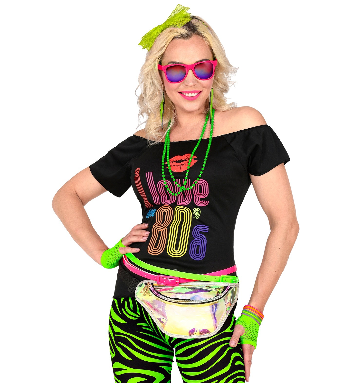 80's Neon Green Costume Accessory Set