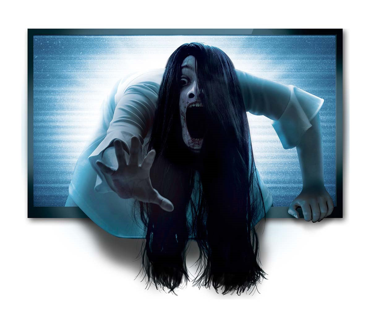 Adhesive 3D Foil Possessed Samara TV Halloween Wall Decorations