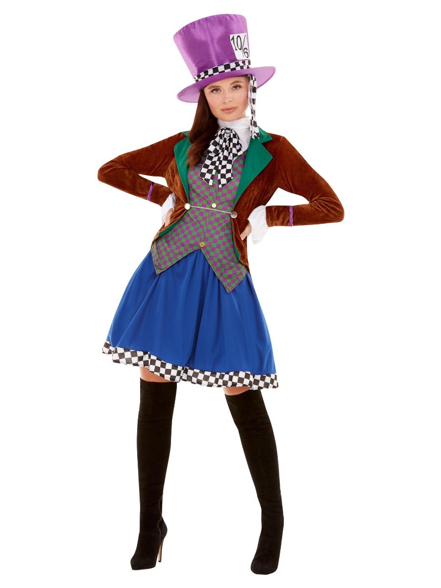 Adult Miss Mad Hatter fancy dress outfit