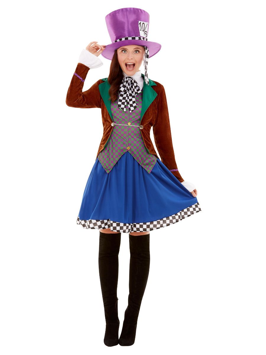 Ladies Miss Mad Hatter fancy dress Costume