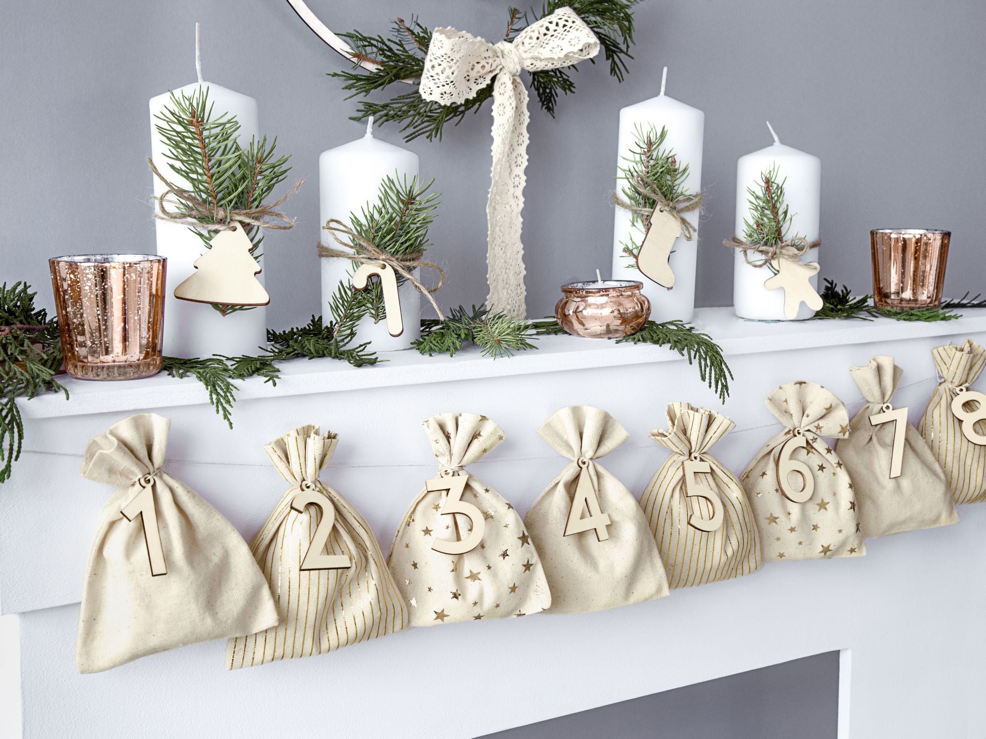 Advent Calendar Hanging Bags Set