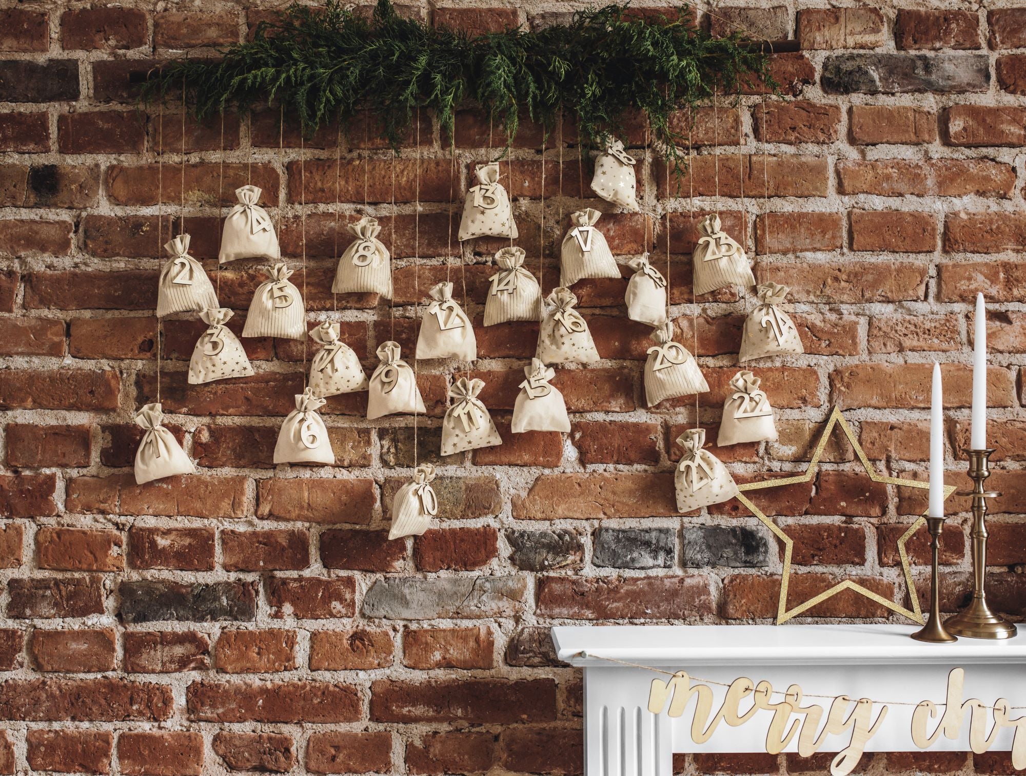 Christmas Advent Calendar Hanging Bags decoration
