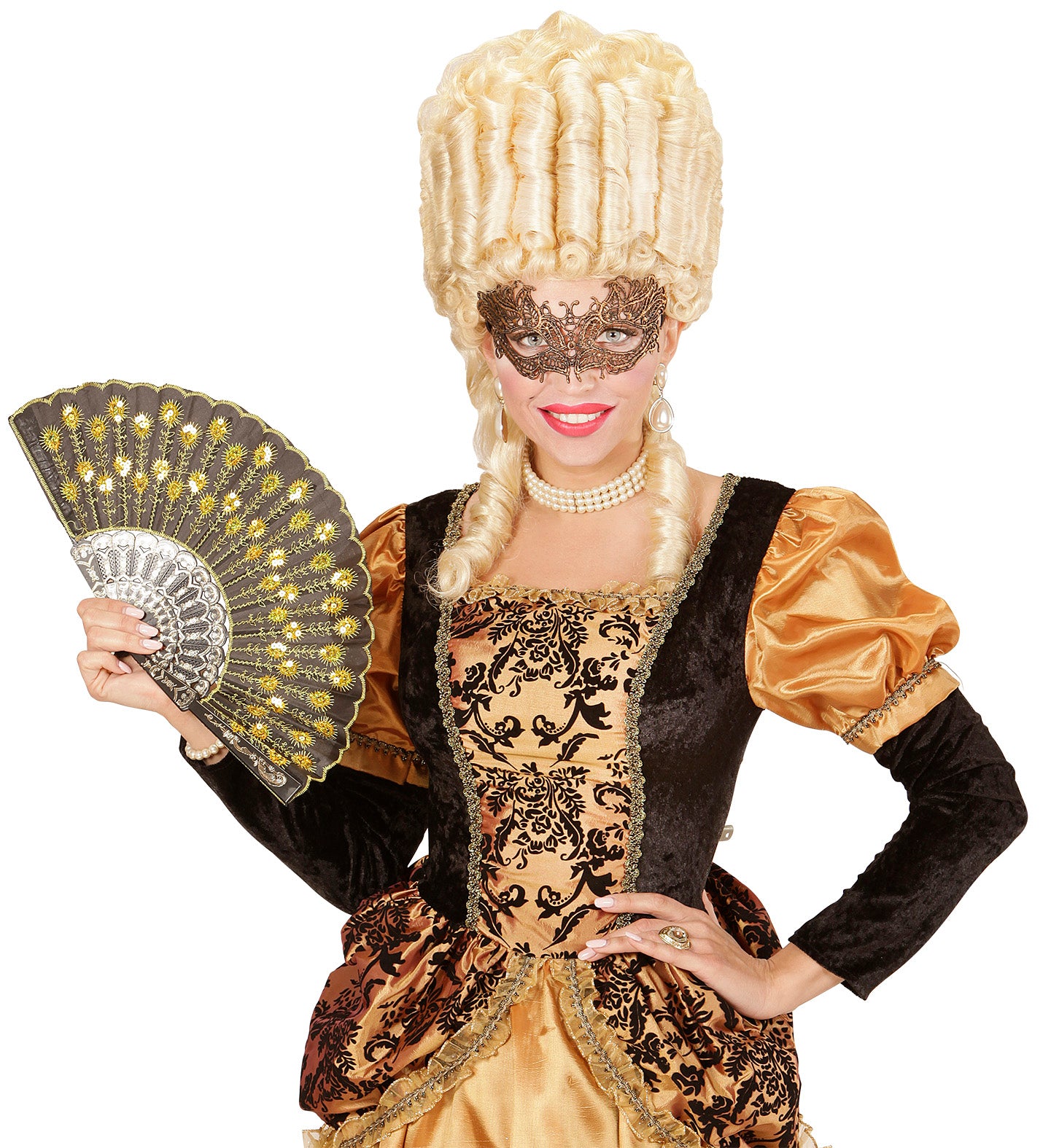 Antique Gold Lace Eye-mask for masked ball