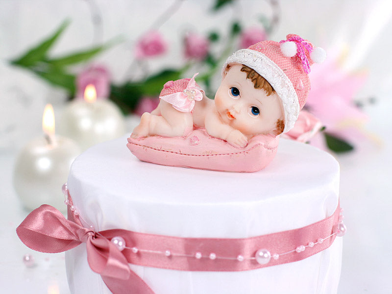 Baby Girl with Pillow Cake Toppers