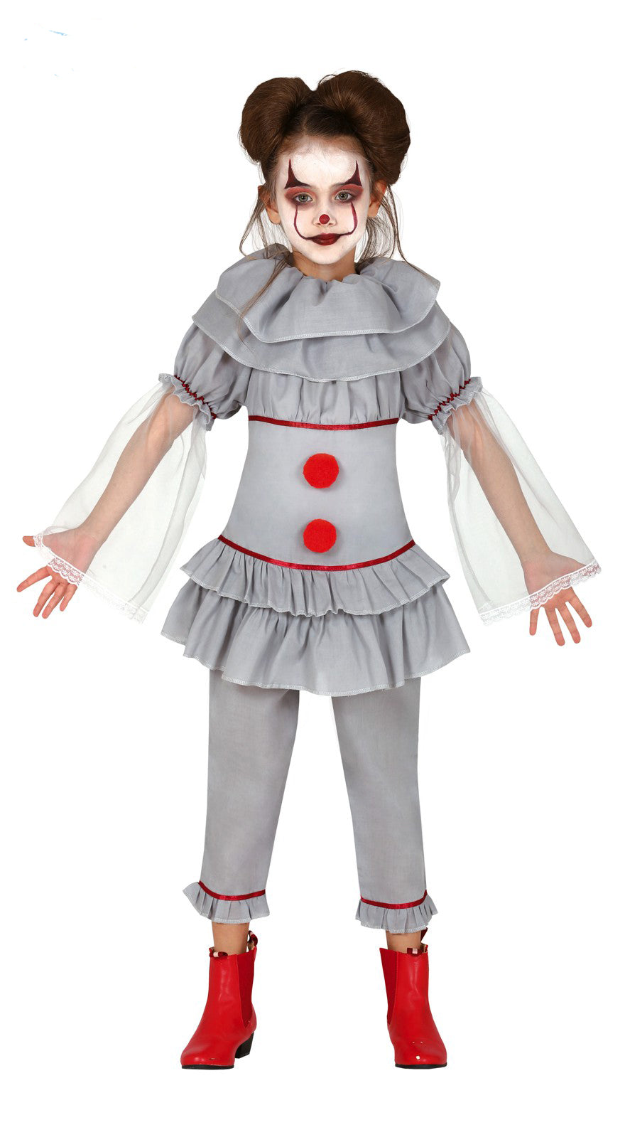 Kids Bad Clown Child Costume Girl