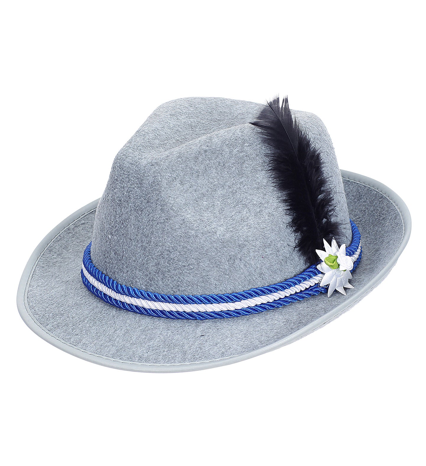 Bavarian Fedora Hat with Edelweiss & Feather