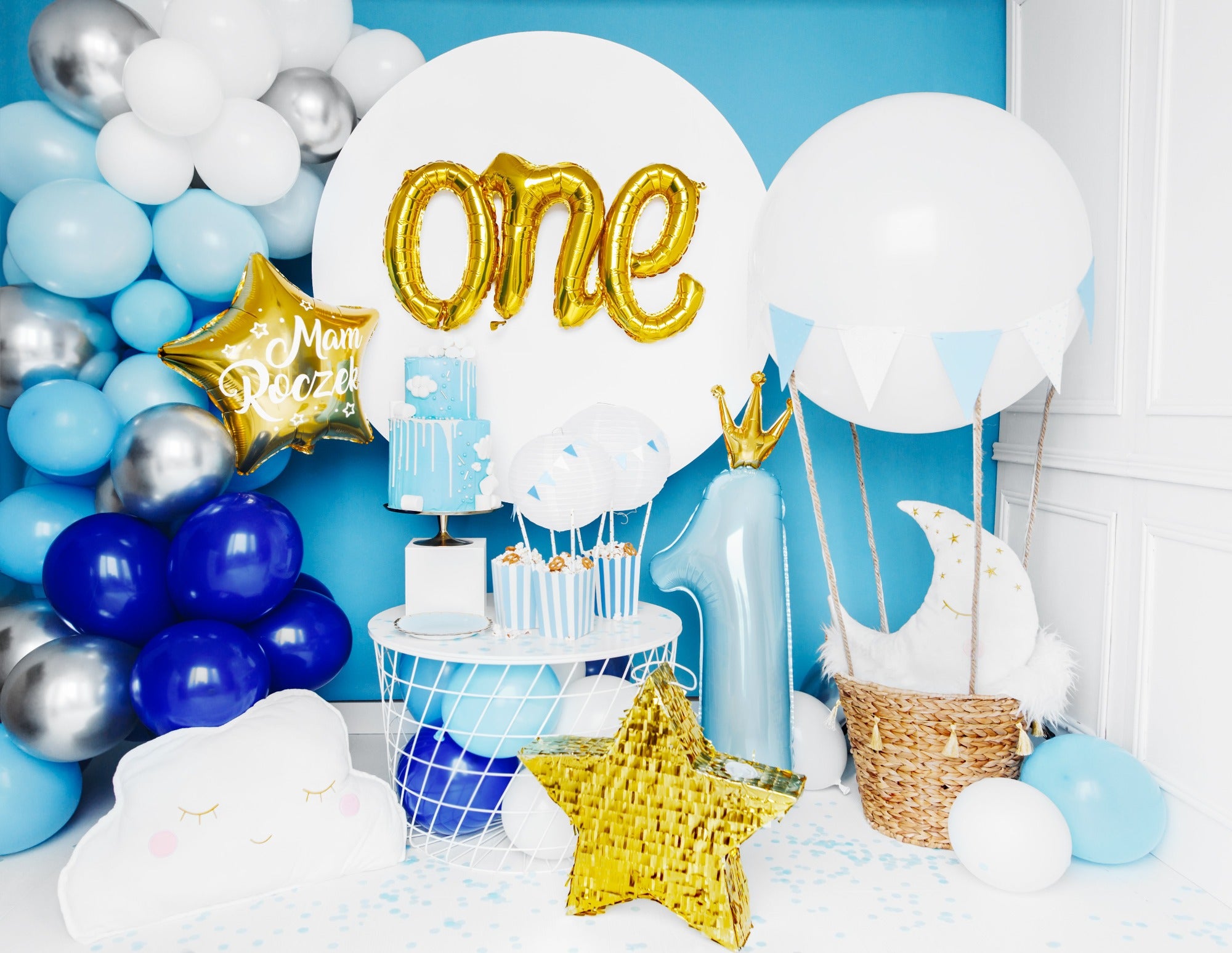 Birthday Balloon Garland Blue 200cm