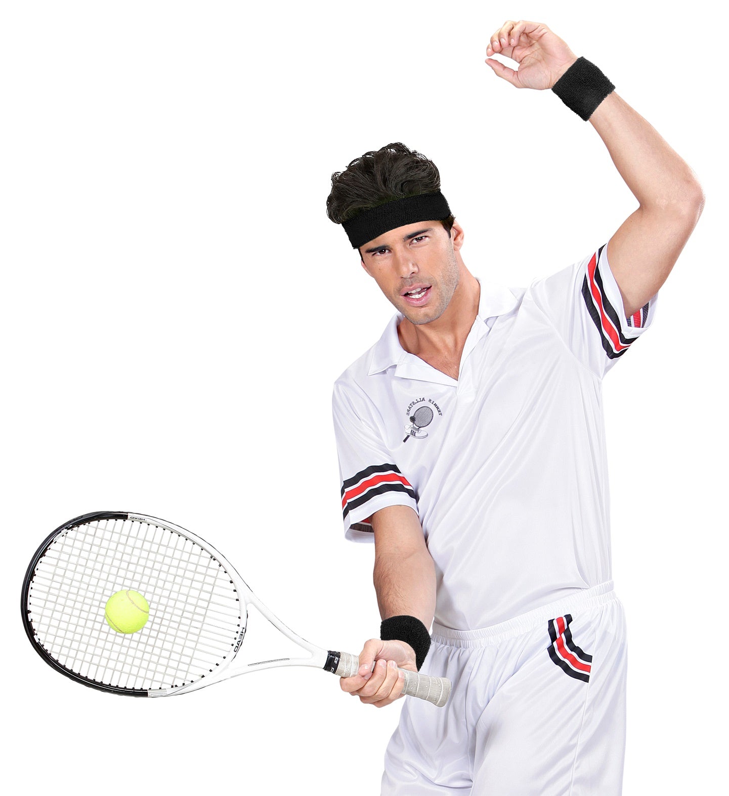 Black 80's Sweatband and Wristbands set