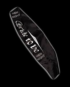 Black Bride to Be Sash