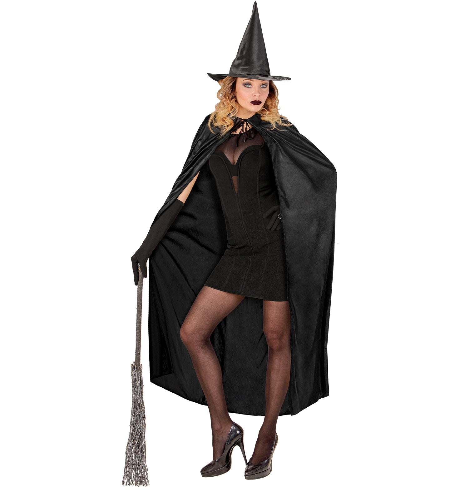 Black Cape 136cm for witch costume